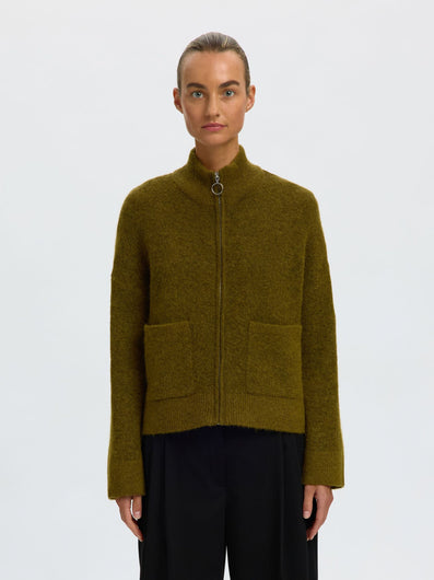 SELECTED Sia Ras Zipper Cardi - Kalamata