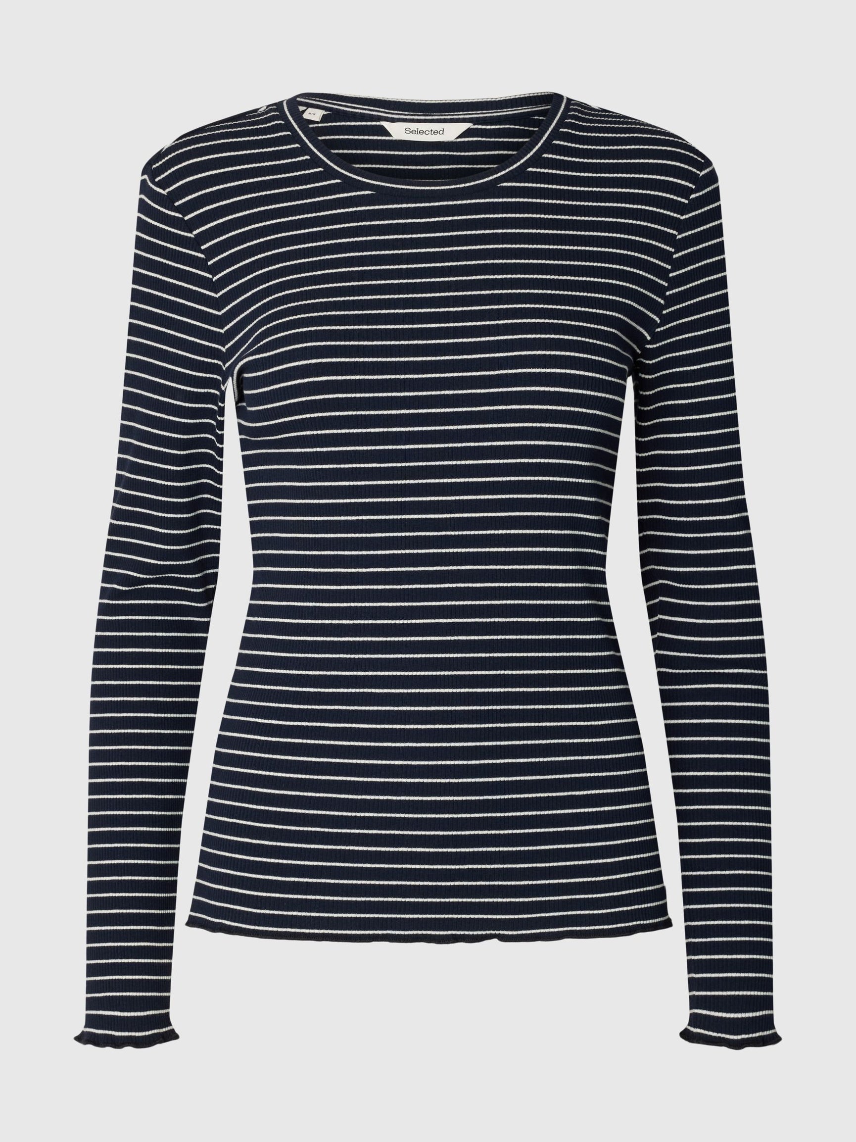 SELECTED Anna LS Striped Tee - Dark Sapphire, White