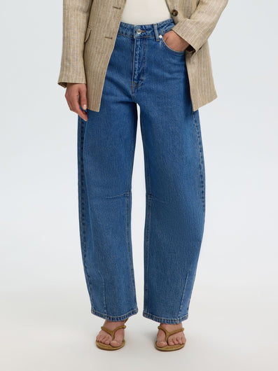 SELECTED Bea Kori Barrel Jeans - Medium Blue