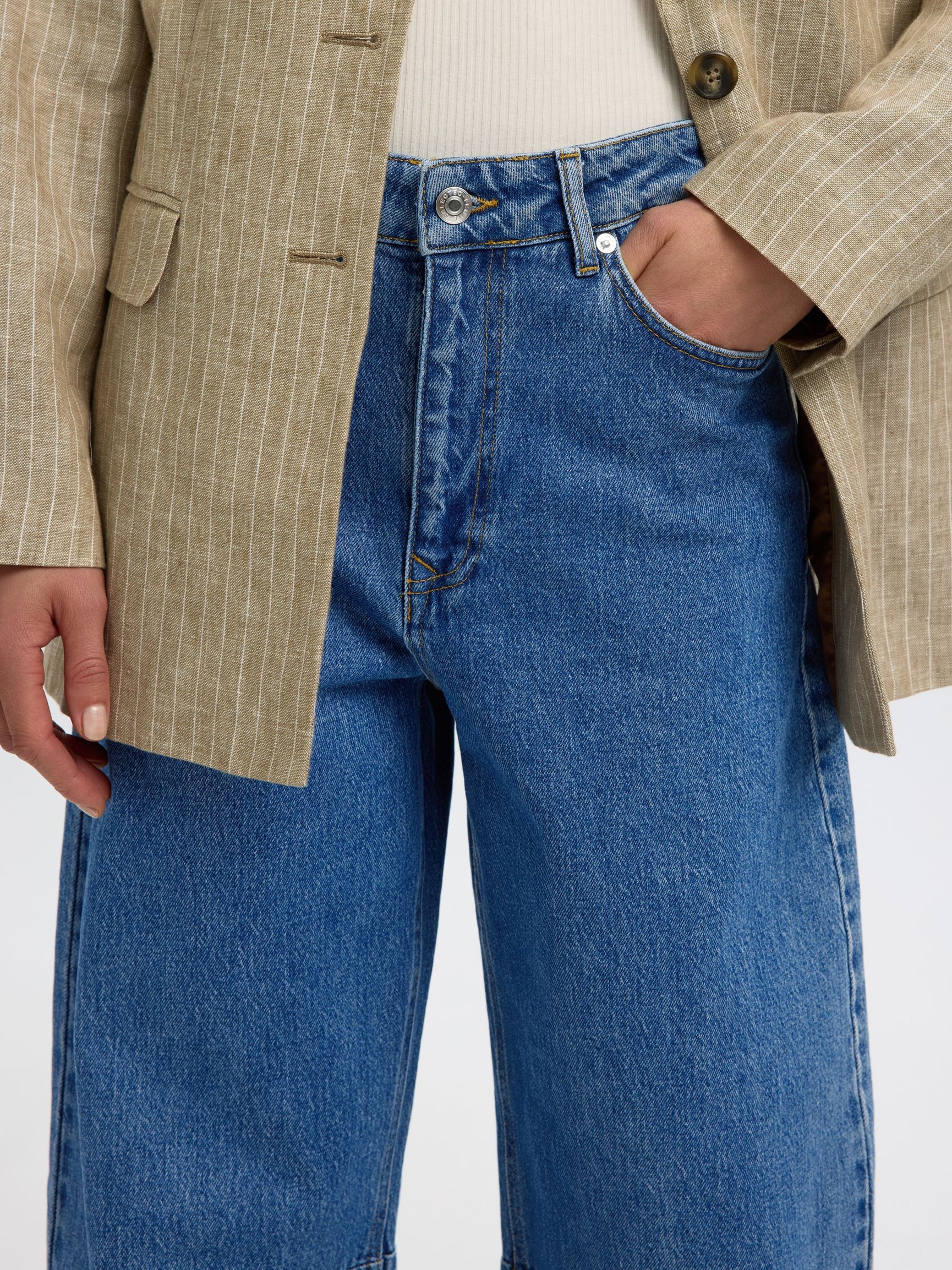 SELECTED Bea Kori Barrel Jeans - Medium Blue