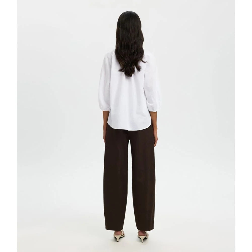 SELECTED Cleo Alberta Linen Blend Shirt in Bright White