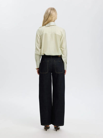 SELECTED Connie Relaxed Top - Egret Stripe