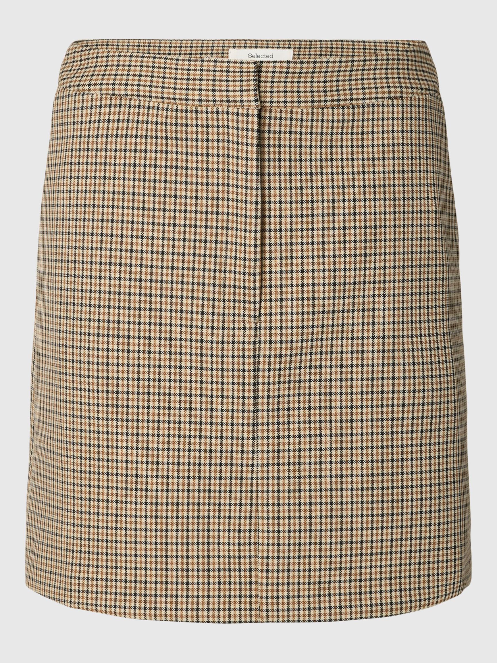 SELECTED Elara Mini Check Skirt - Monks Robe