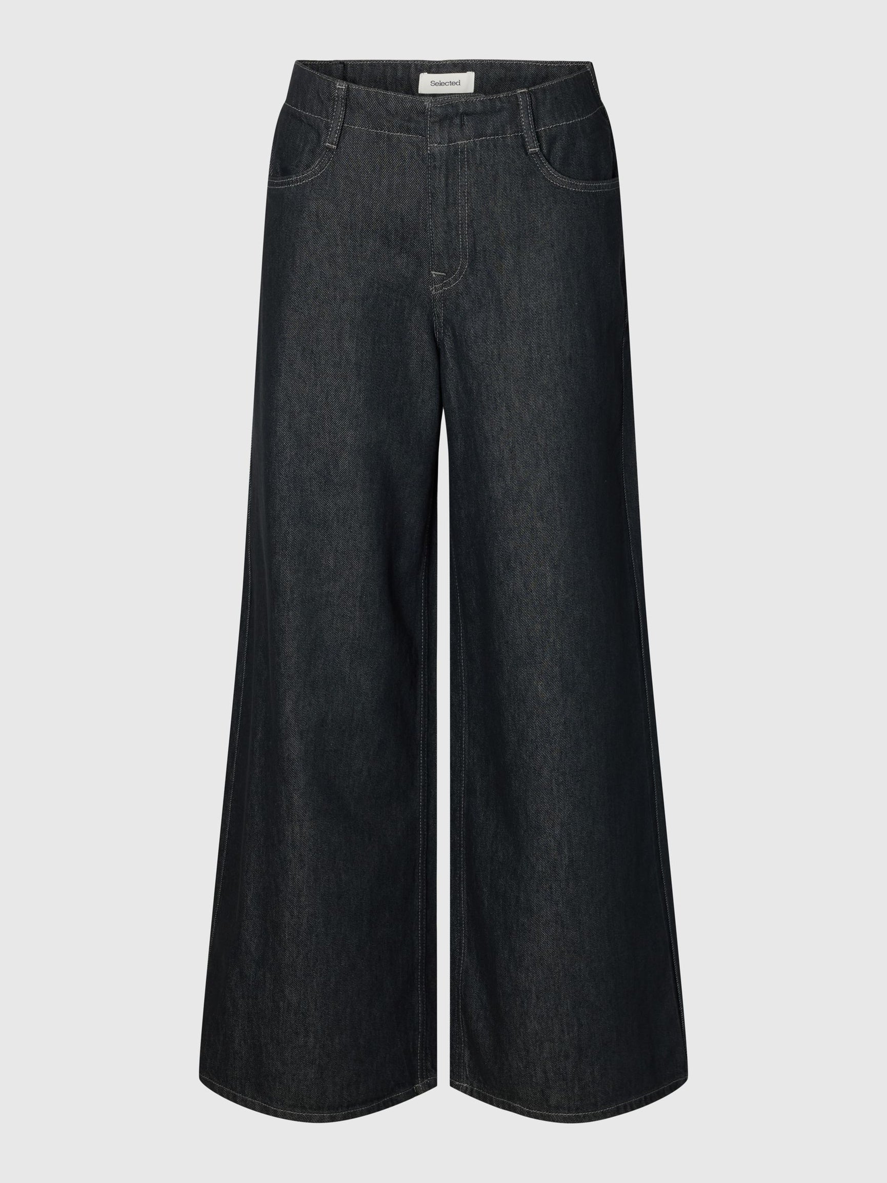 SELECTED Extra Wide Baria Bora Jeans - Dark Grey Denim