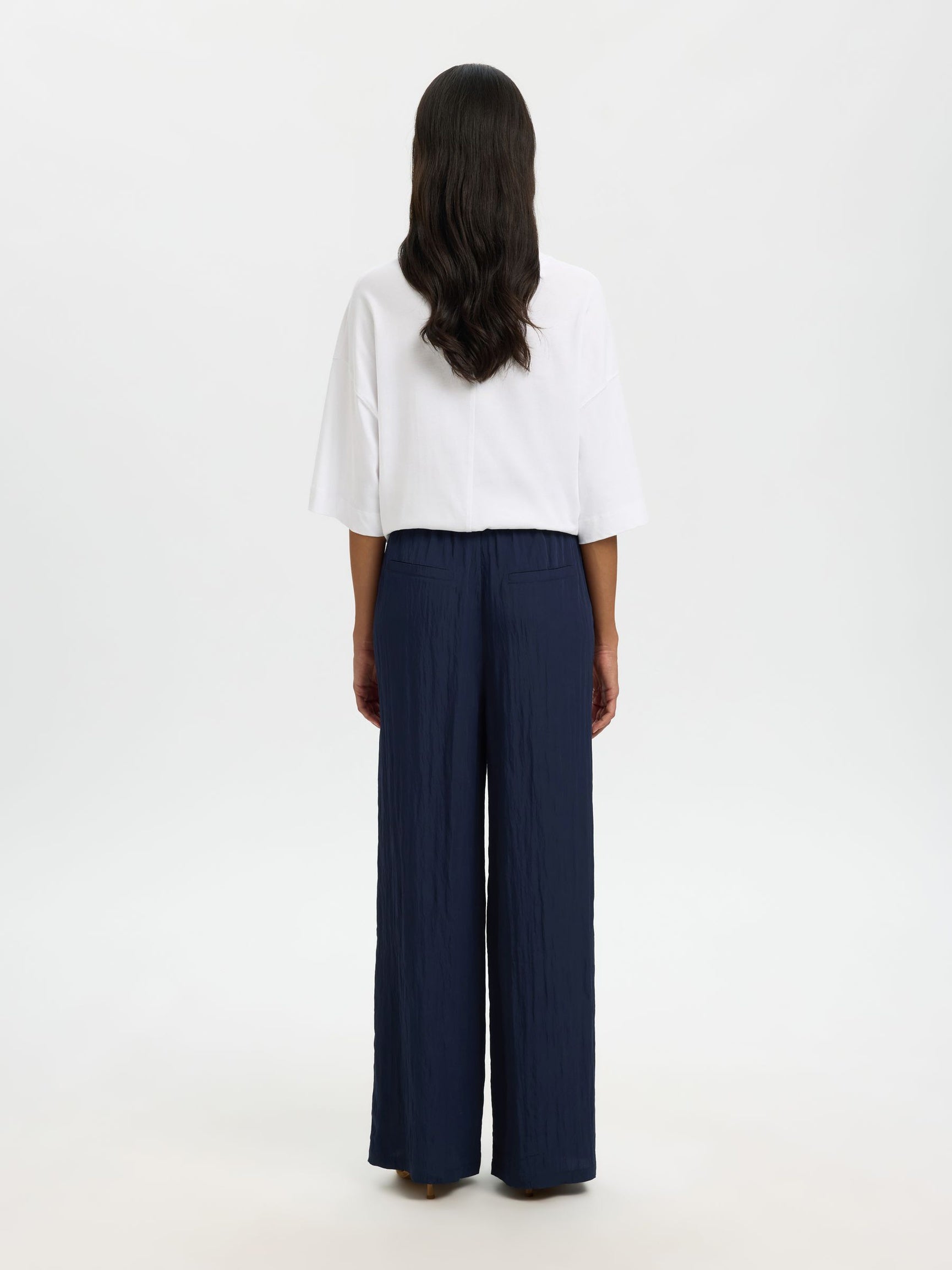 SELECTED Fiona Wide String Pant in Dk Sapphire