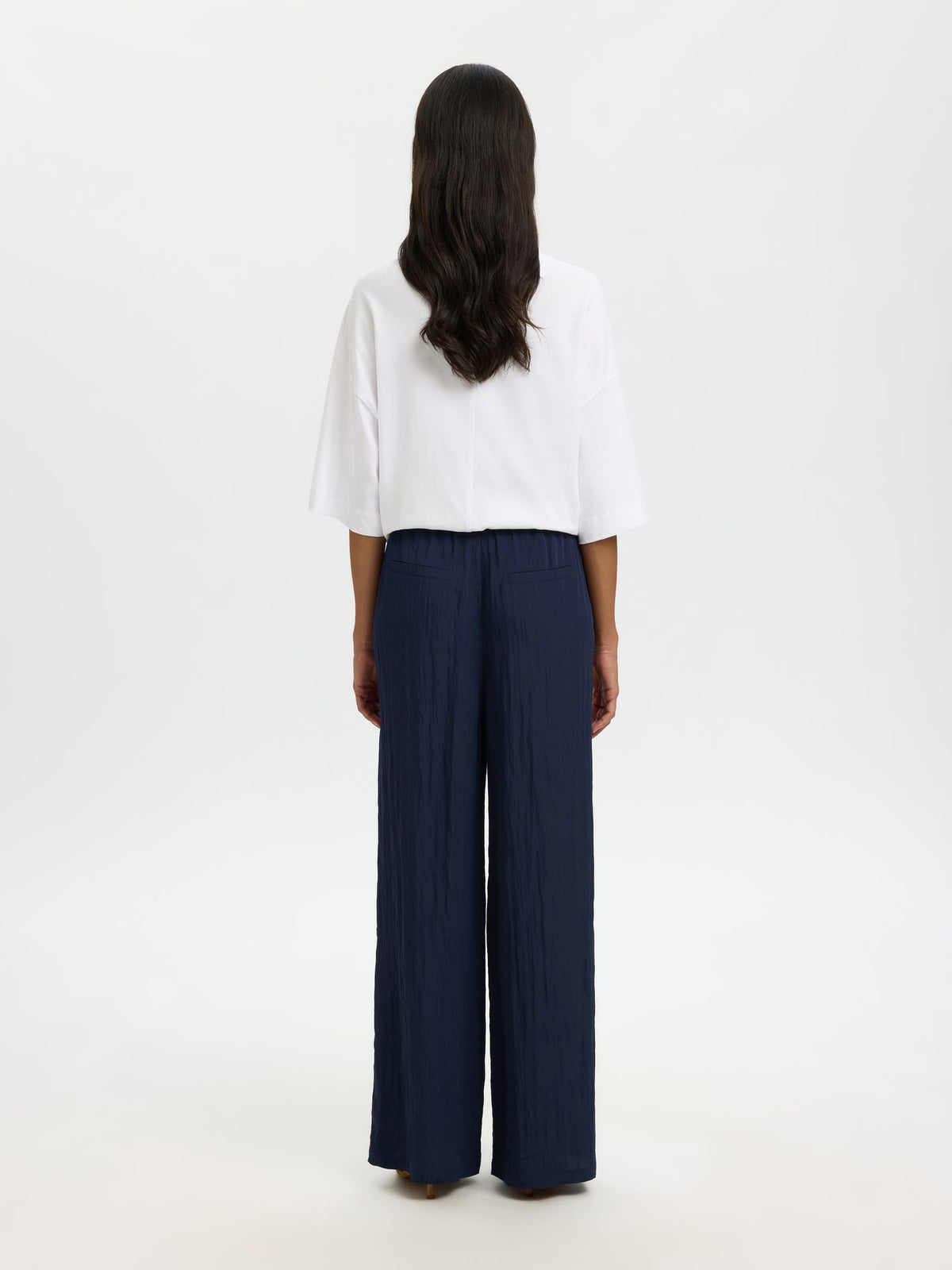 SELECTED Fiona Wide String Pant in Dk Sapphire