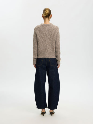 SELECTED Gabriella Button Cardi - Steel Grey