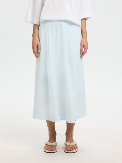 SELECTED Hannah Midi Skirt in Cashmere Blue Stripes