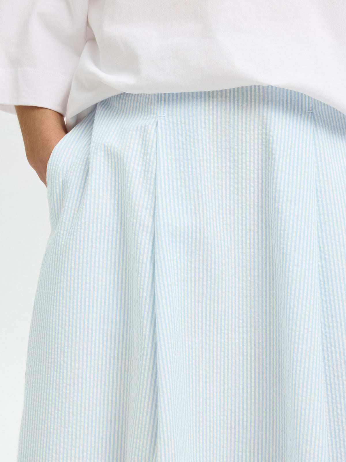 SELECTED Hannah Midi Skirt in Cashmere Blue Stripes