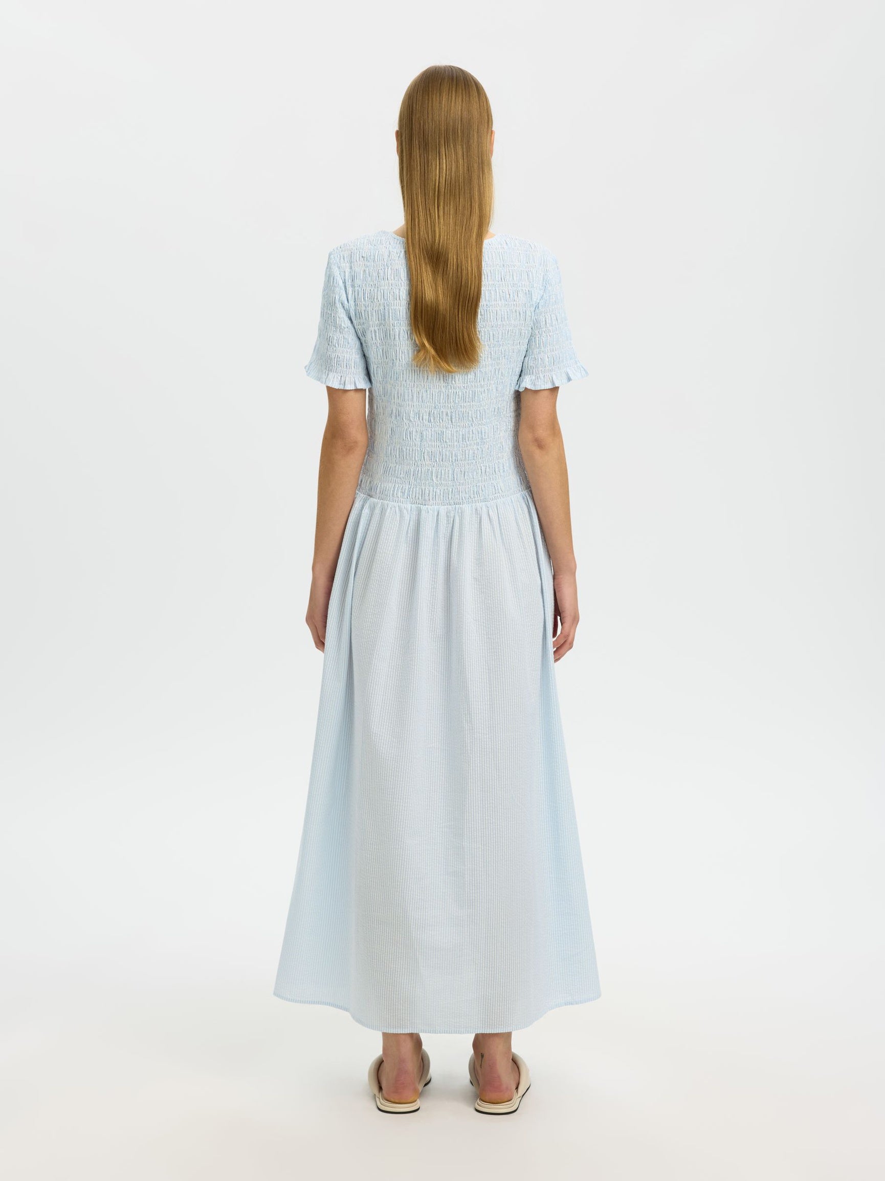 SELECTED Hannah SS Ankle Dress in Cashmere Blue Stripes