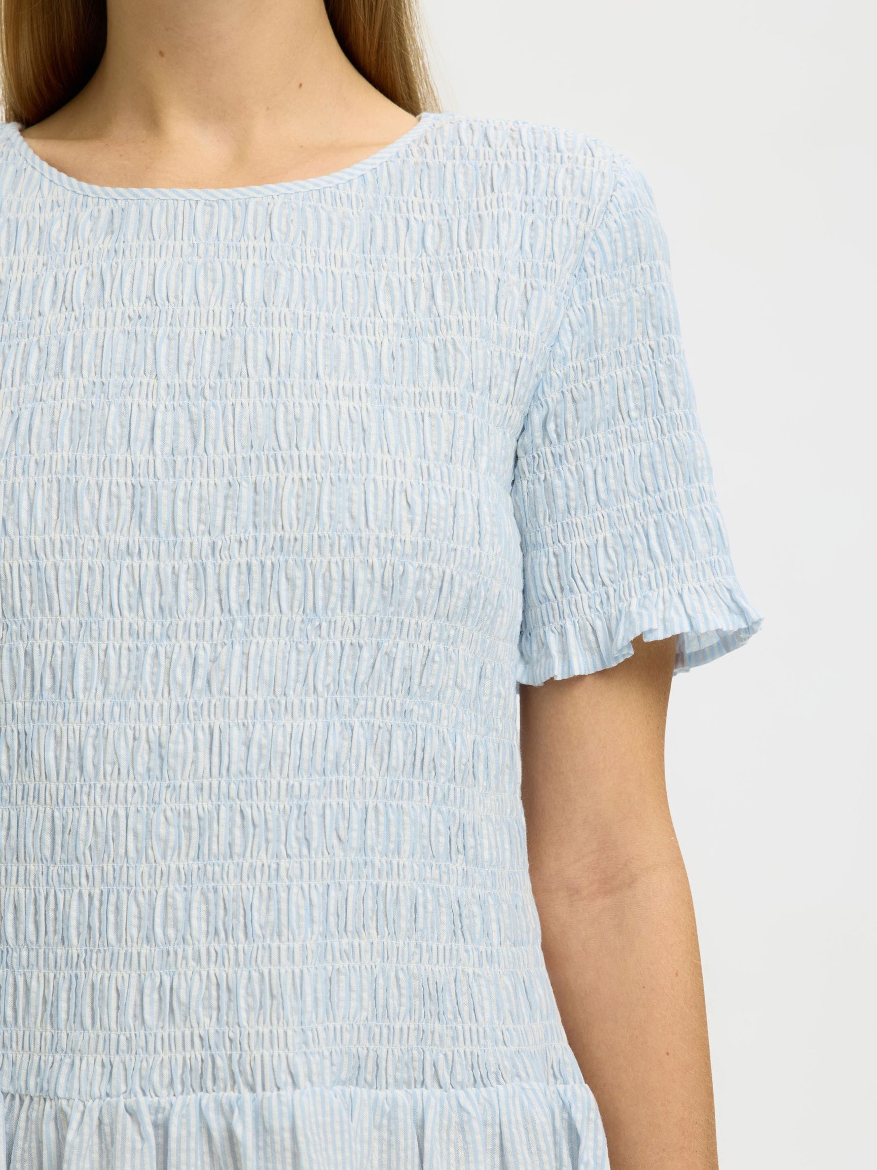 SELECTED Hannah SS Ankle Dress in Cashmere Blue Stripes