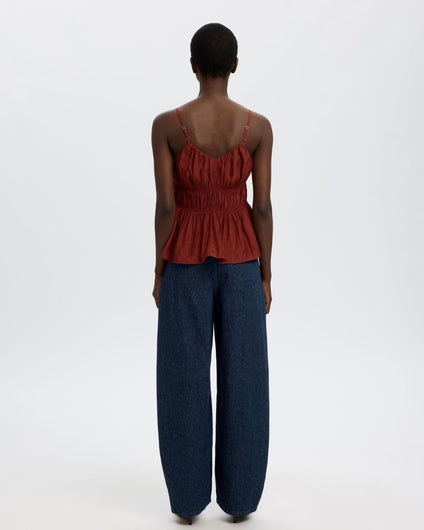 SELECTED Hanny Loose Barrel Jeans in Dark Denim