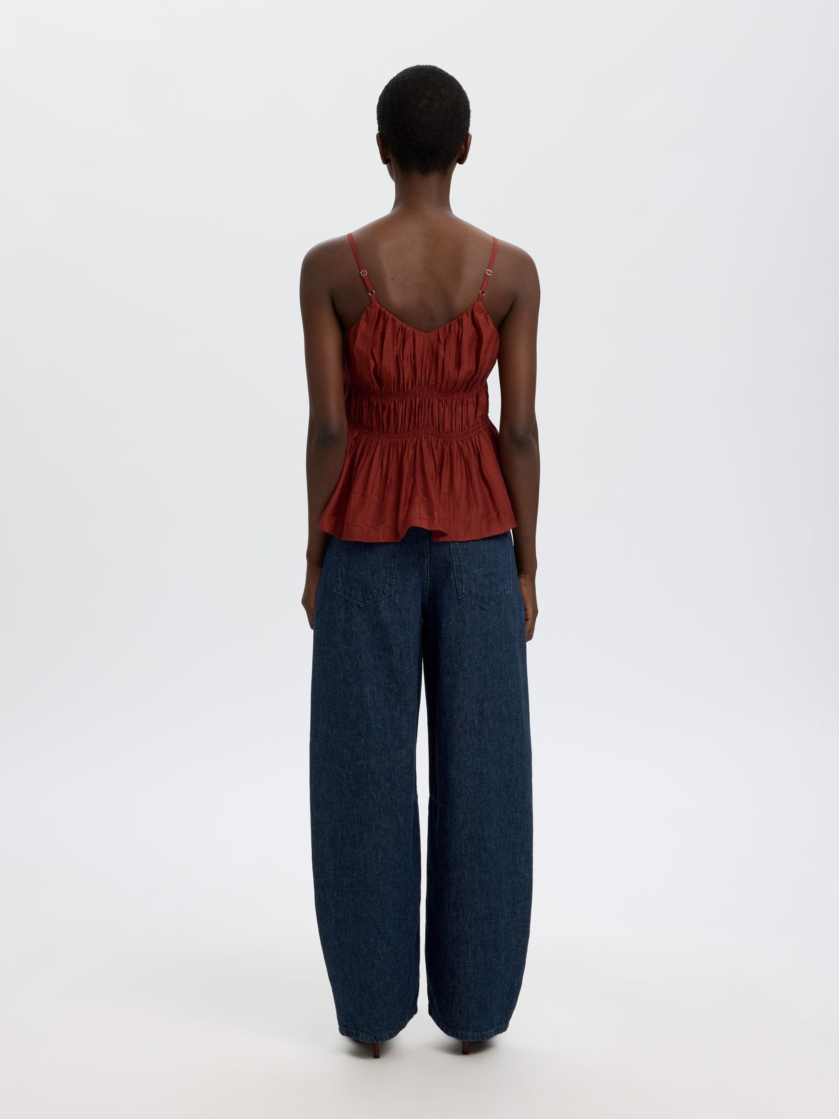 SELECTED Hanny Loose Barrel Jeans in Dark Denim