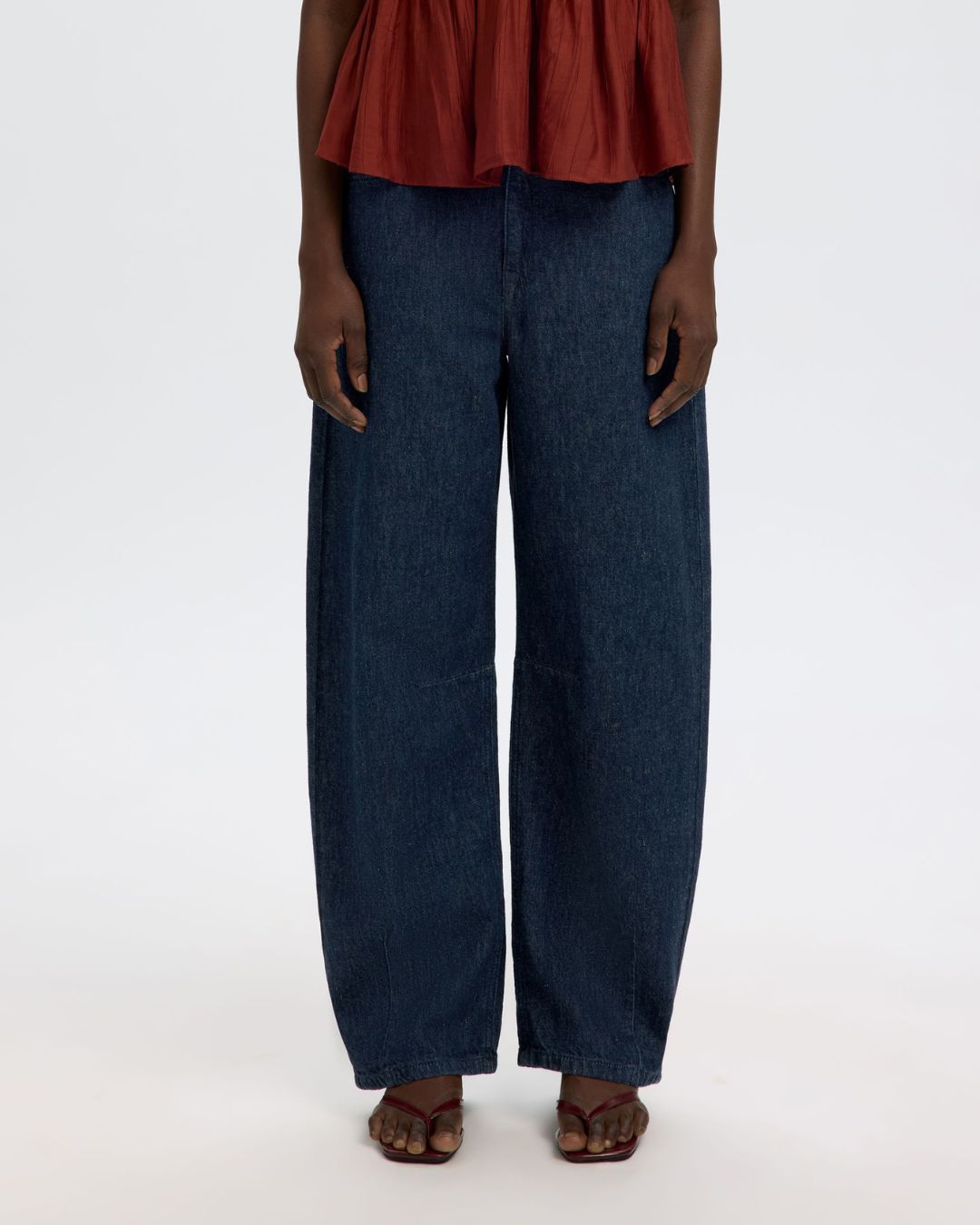 SELECTED Hanny Loose Barrel Jeans in Dark Denim