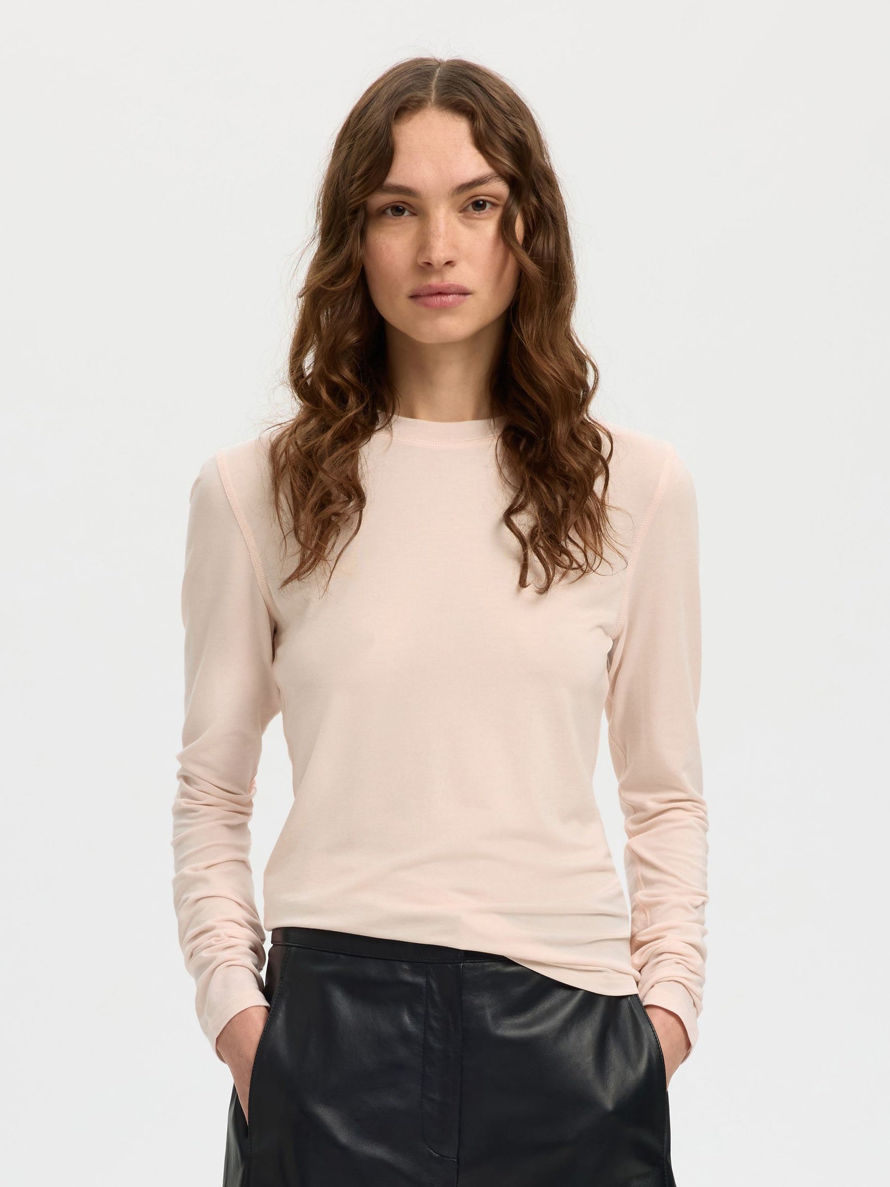 SELECTED Lina LS Top in Pale Dogwood