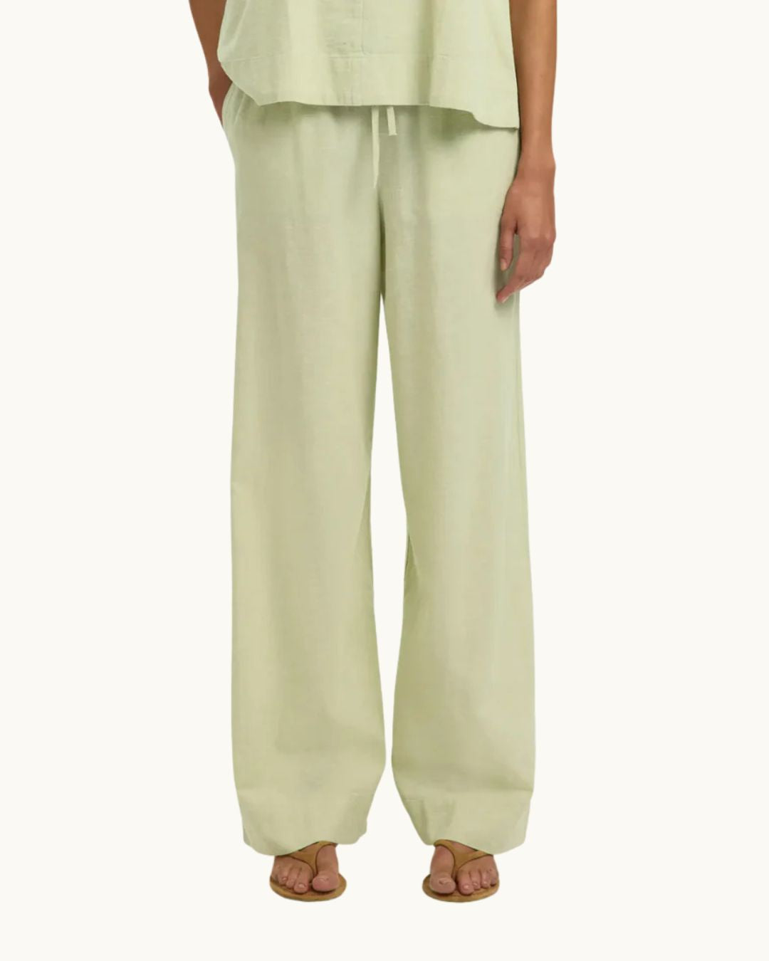 SELECTED Luisa Wide Linen Pant in Lint