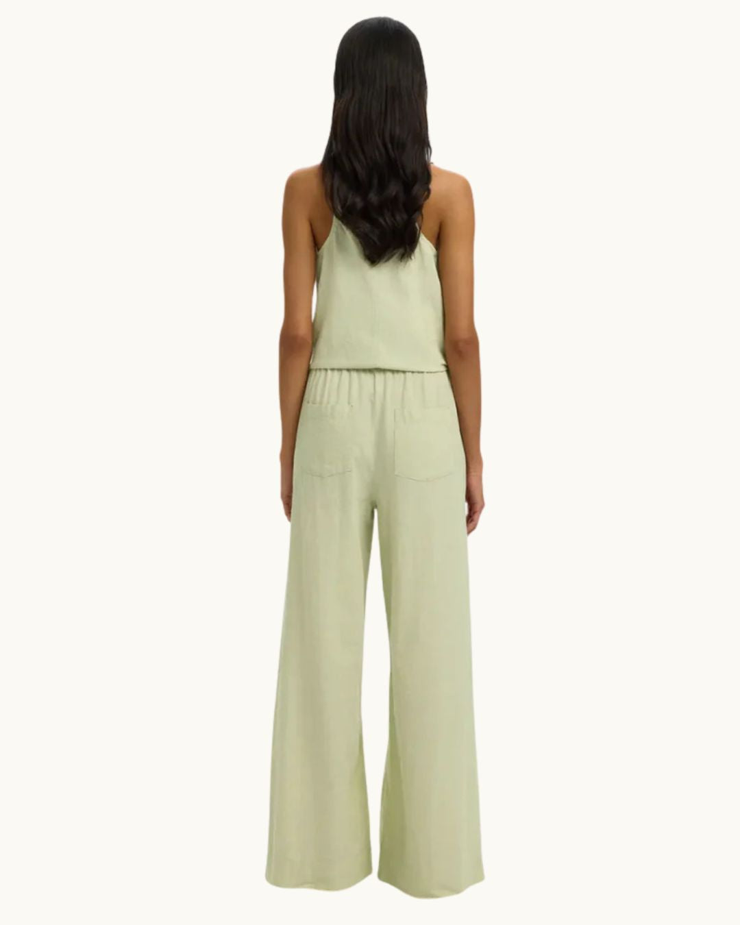 SELECTED Luisa Wide Linen Pant in Lint
