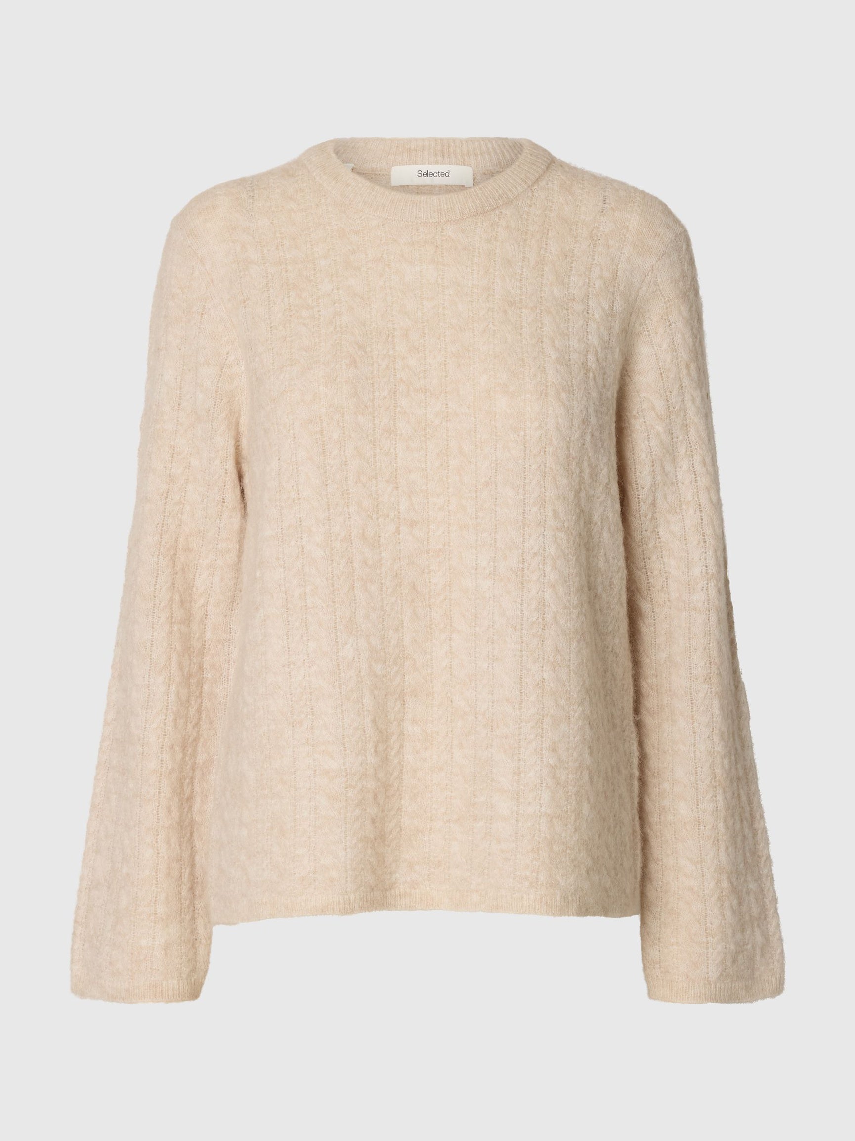 SELECTED Lulu Cable Knit - Birch Melange
