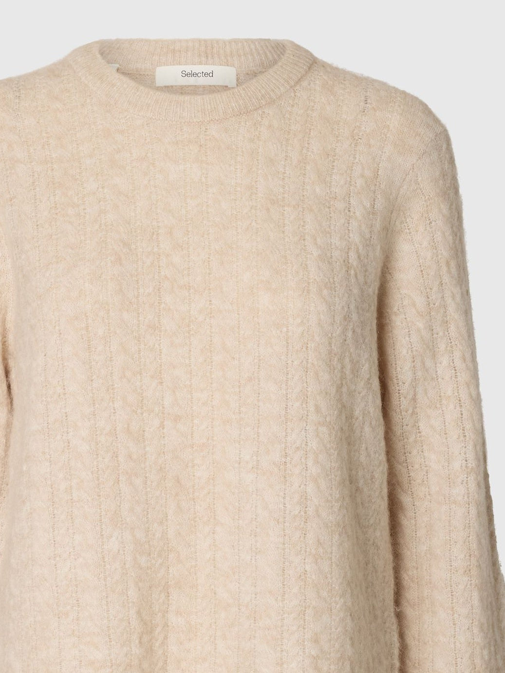 SELECTED Lulu Cable Knit - Birch Melange