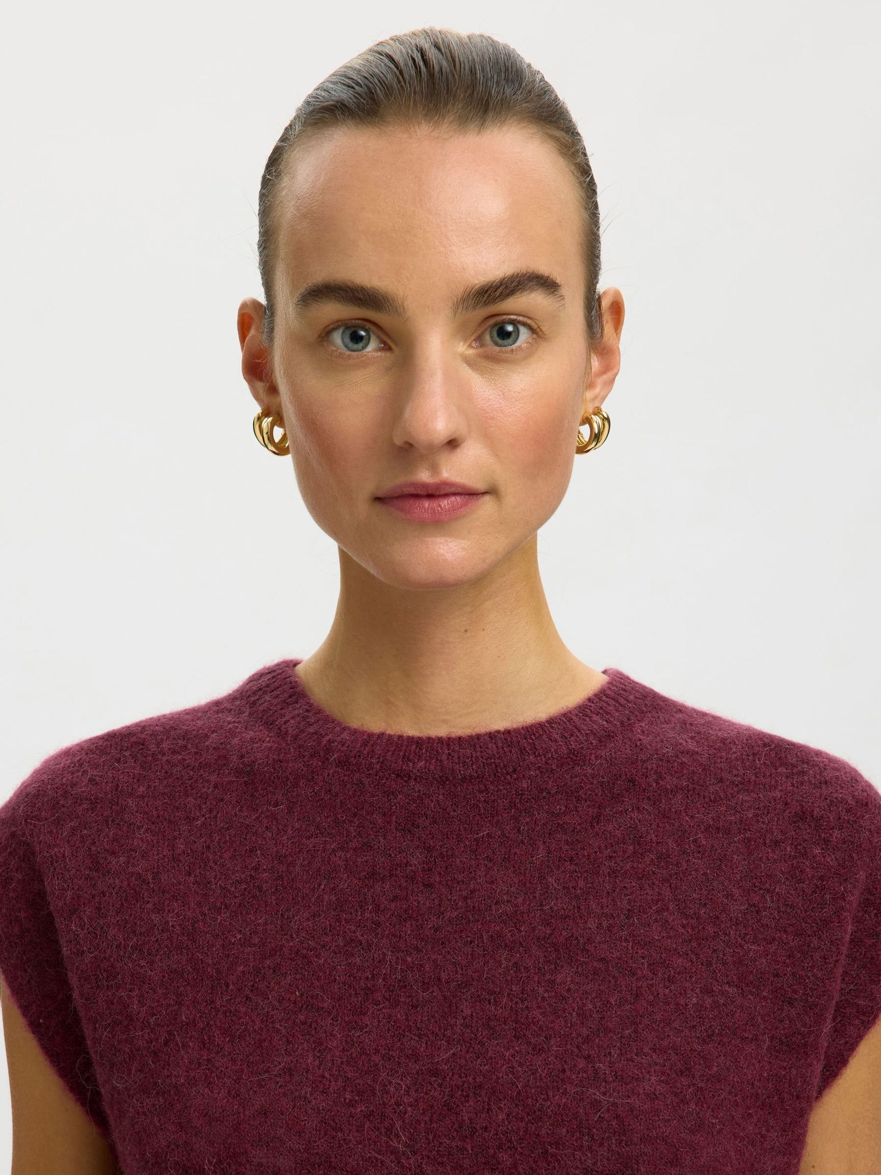 SELECTED Lulu SL Knit Vest - Tawny Port