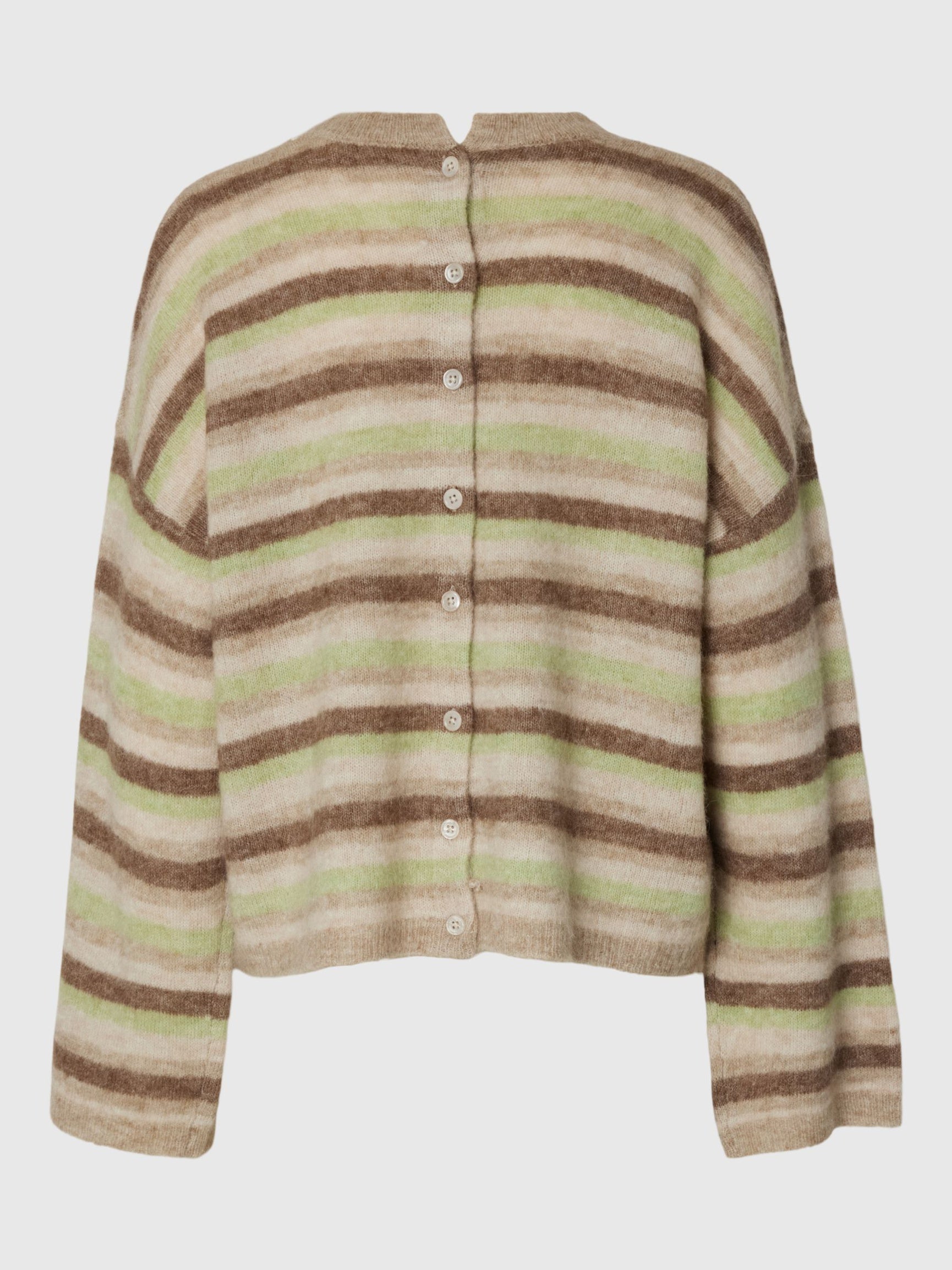 SELECTED Lulu Stripe Knit in Pure Cashmere, Birch, Lint