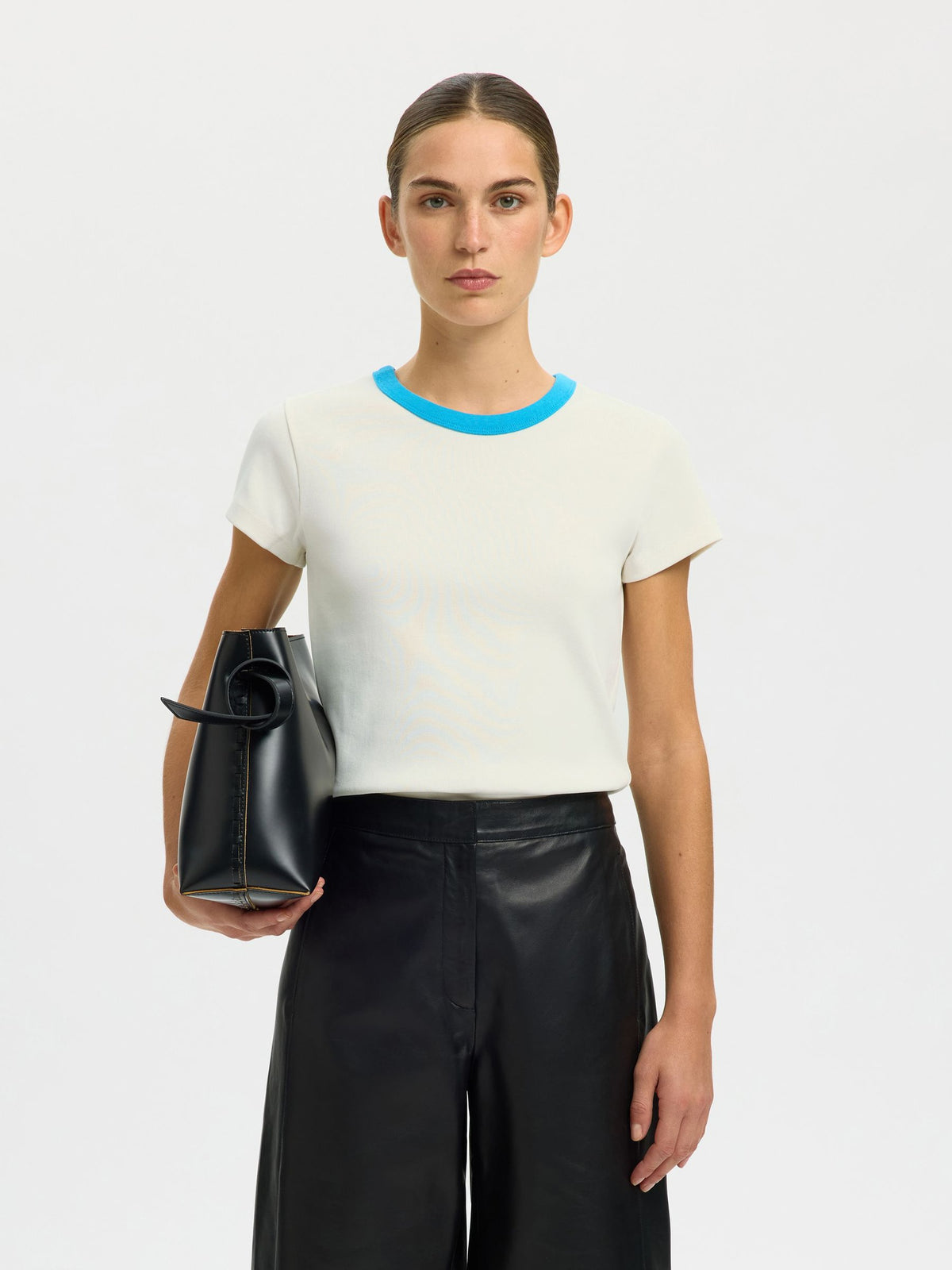 SELECTED Milly SS Tee in Malibu Blue, Egret