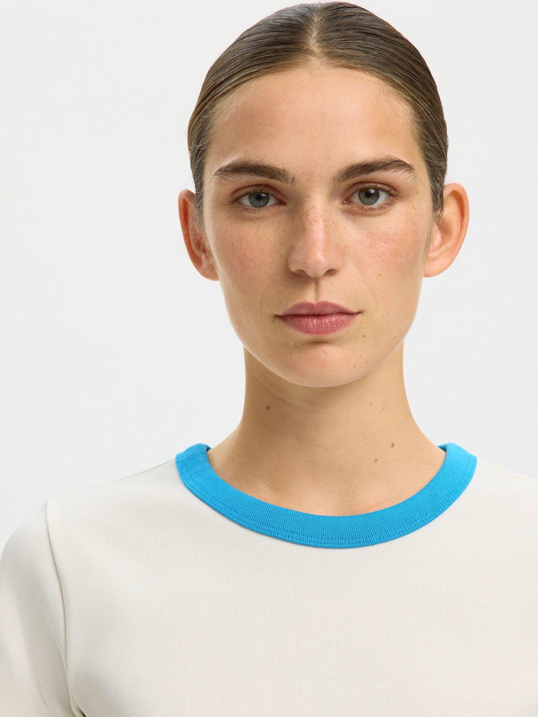 SELECTED Milly SS Tee in Malibu Blue, Egret