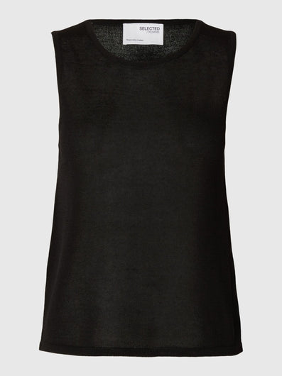 SELECTED Moon Sleeveless Knit Top in Black