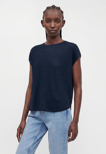 SELECTED Femme Naja Short Sleeve Knit in Dark Sapphire