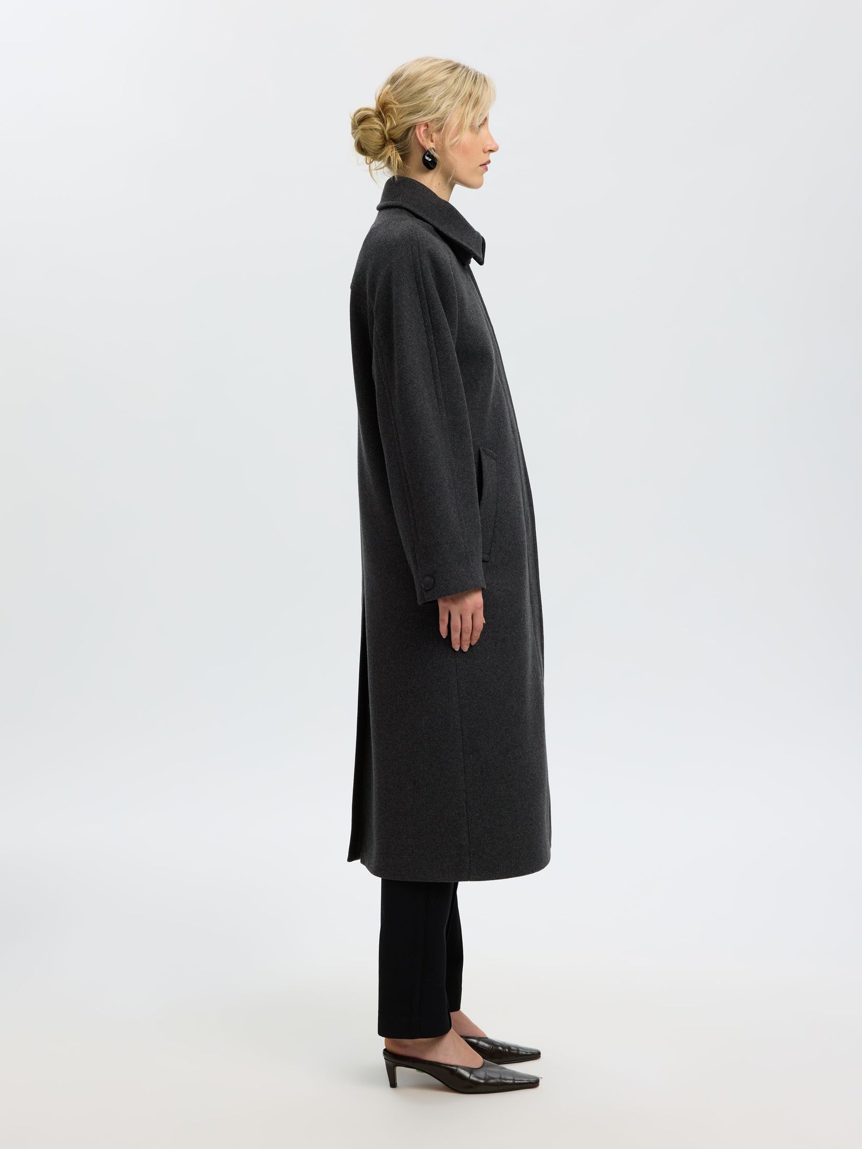 SELECTED Raey Manteco Coat - Dark Grey