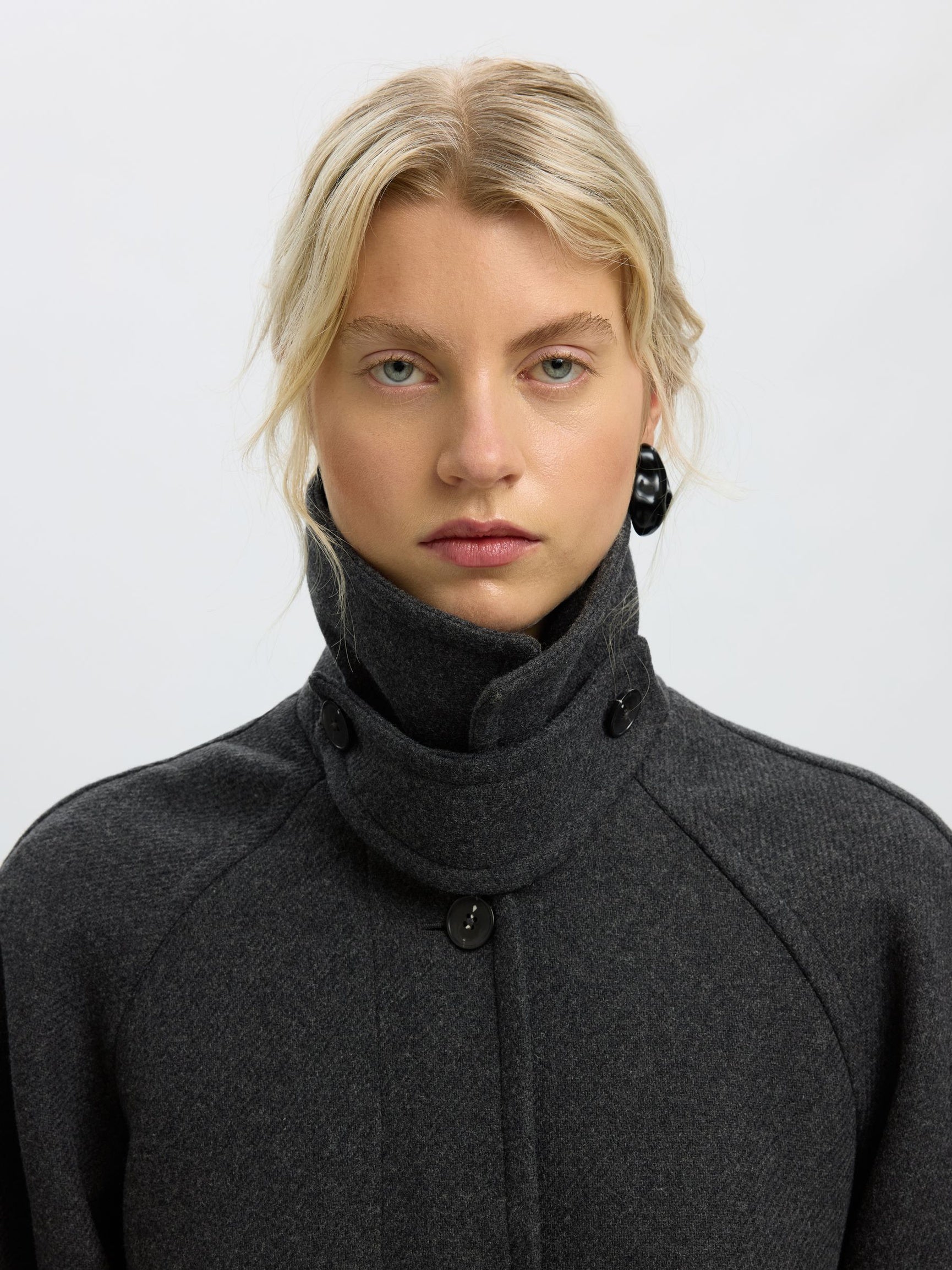 SELECTED Raey Manteco Coat - Dark Grey