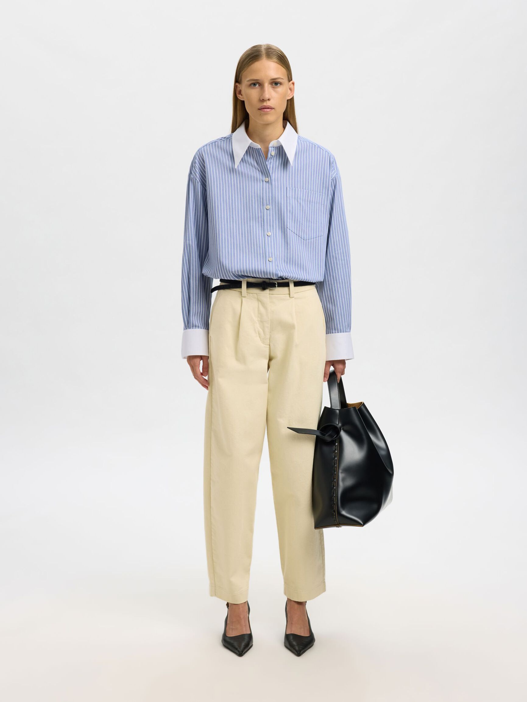 SELECTED Romie Oversize Shirt in Dusty Blue
