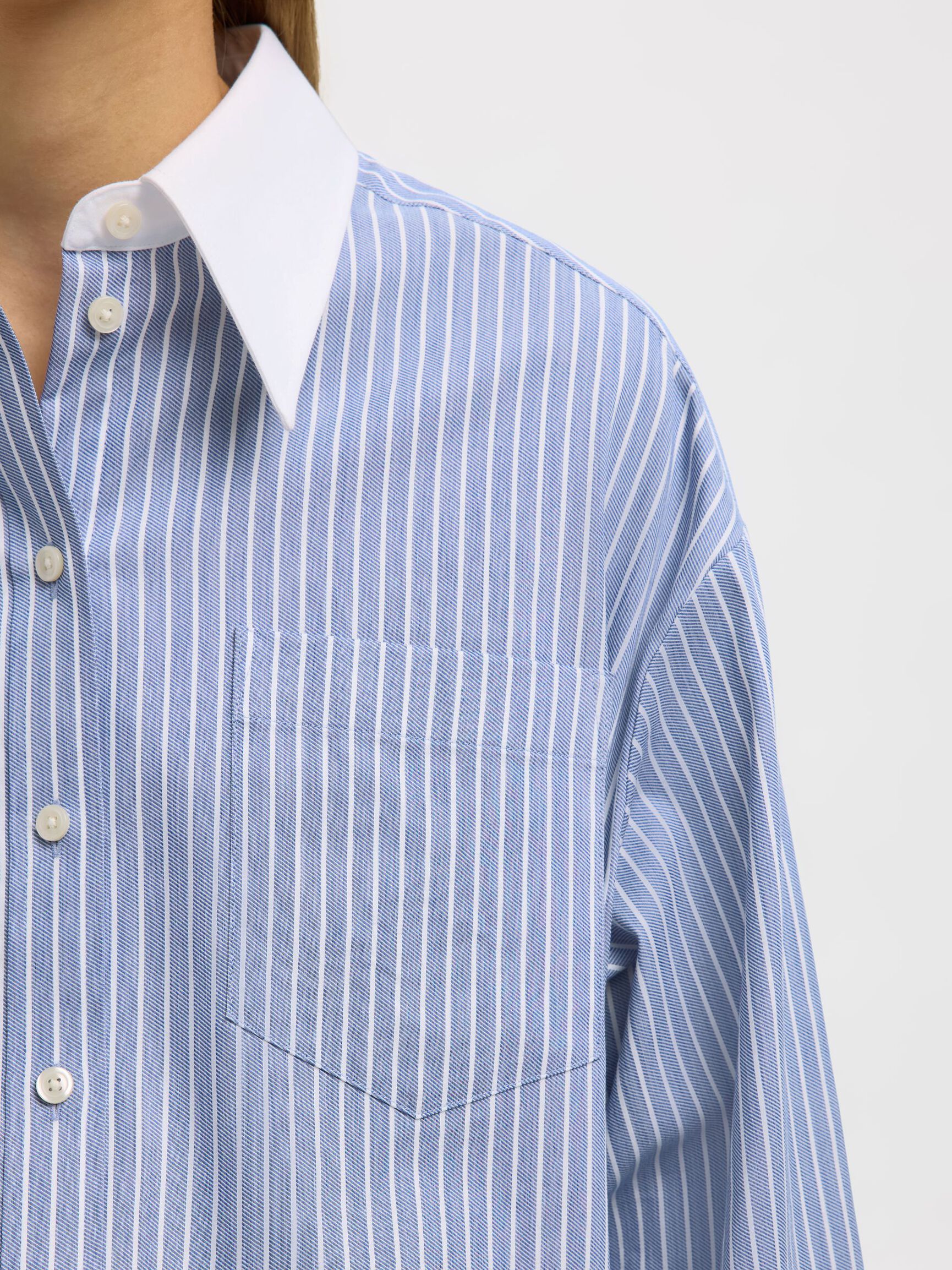 SELECTED Romie Oversize Shirt in Dusty Blue