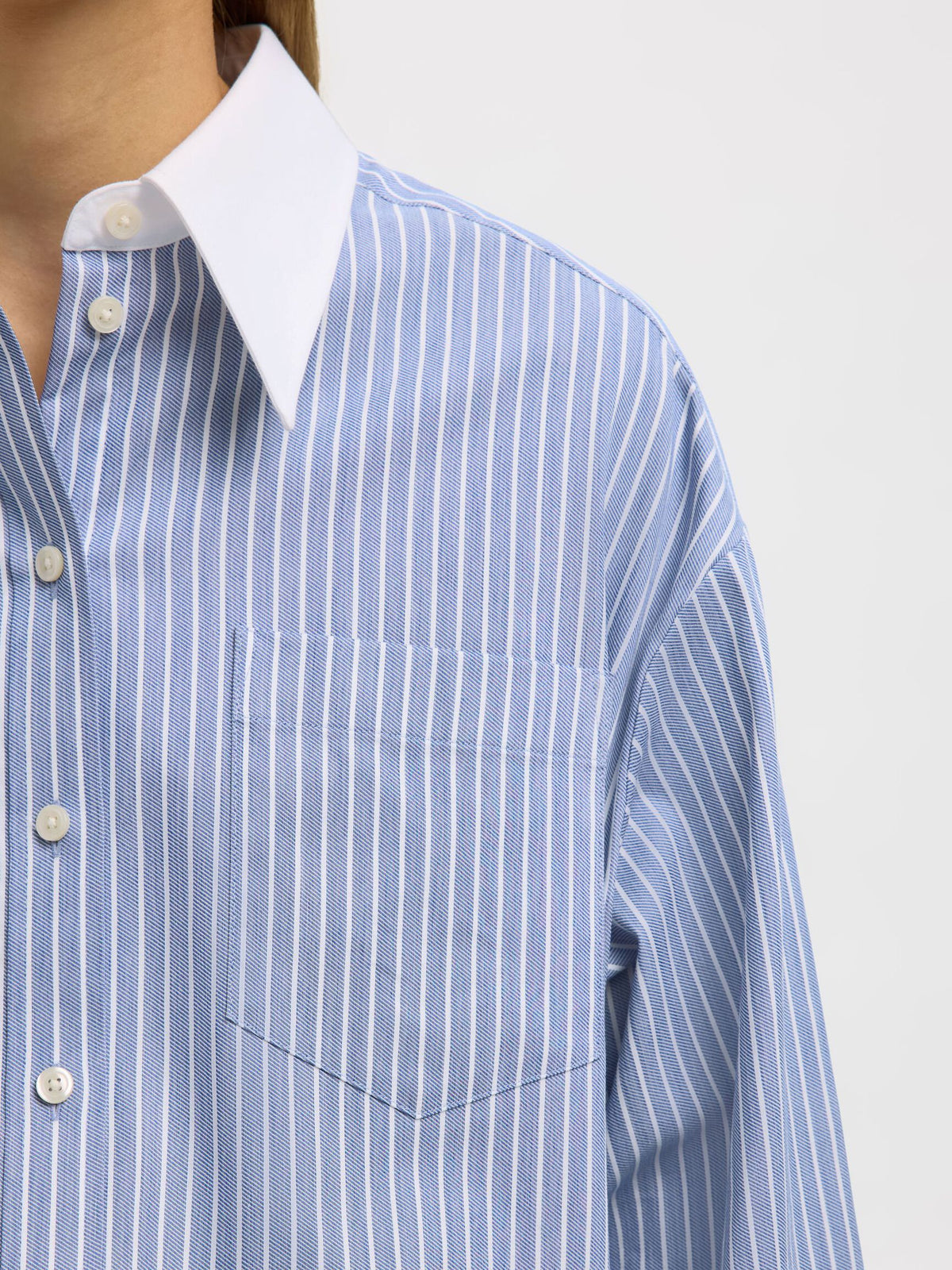 SELECTED Romie Oversize Shirt in Dusty Blue