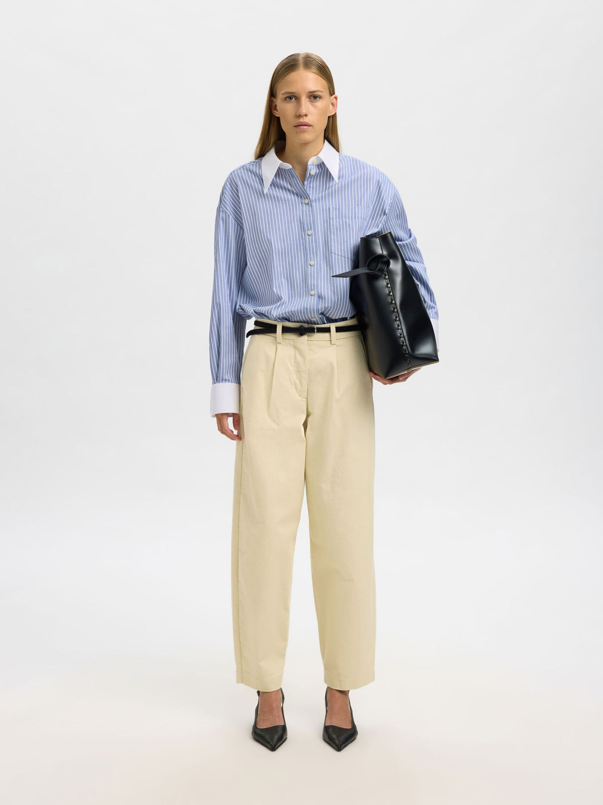 SELECTED Romie Oversize Shirt in Dusty Blue
