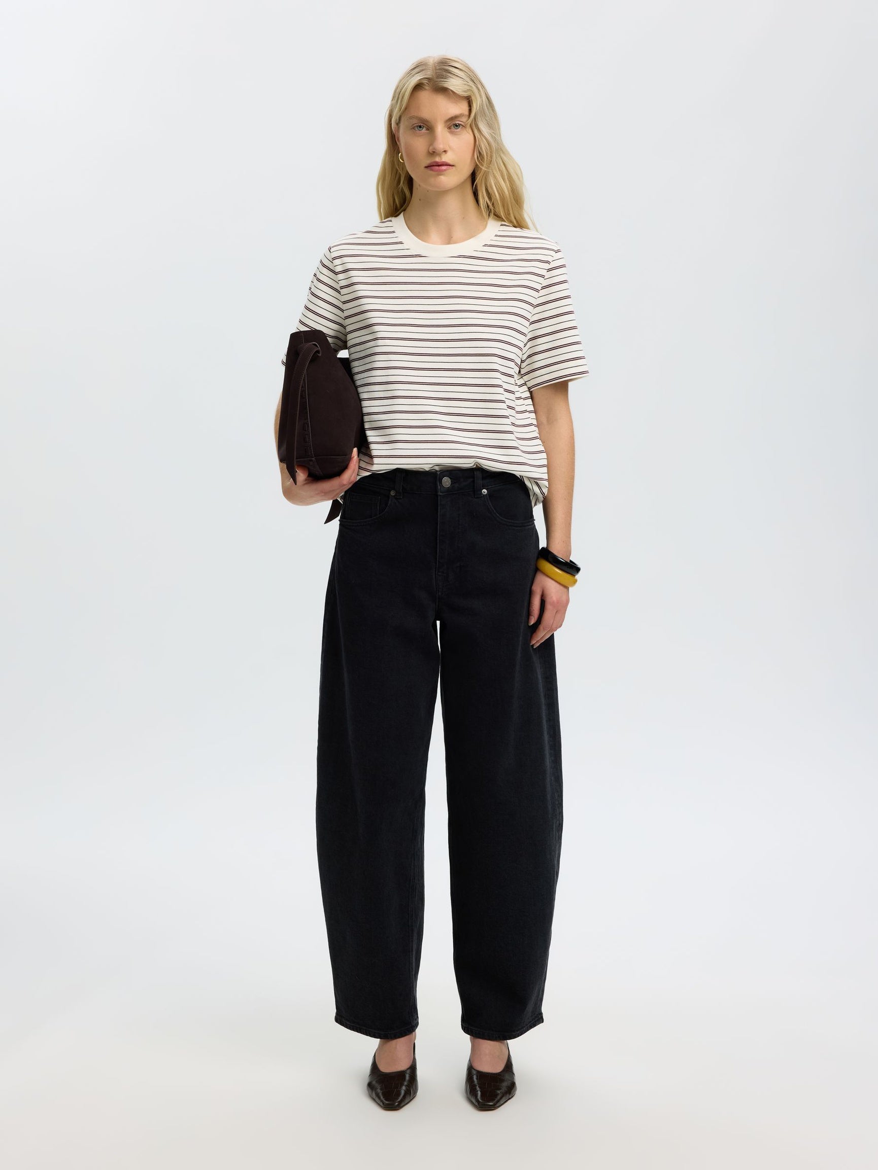 SELECTED SS Striped Boxy Tee - Delicioso, Multi