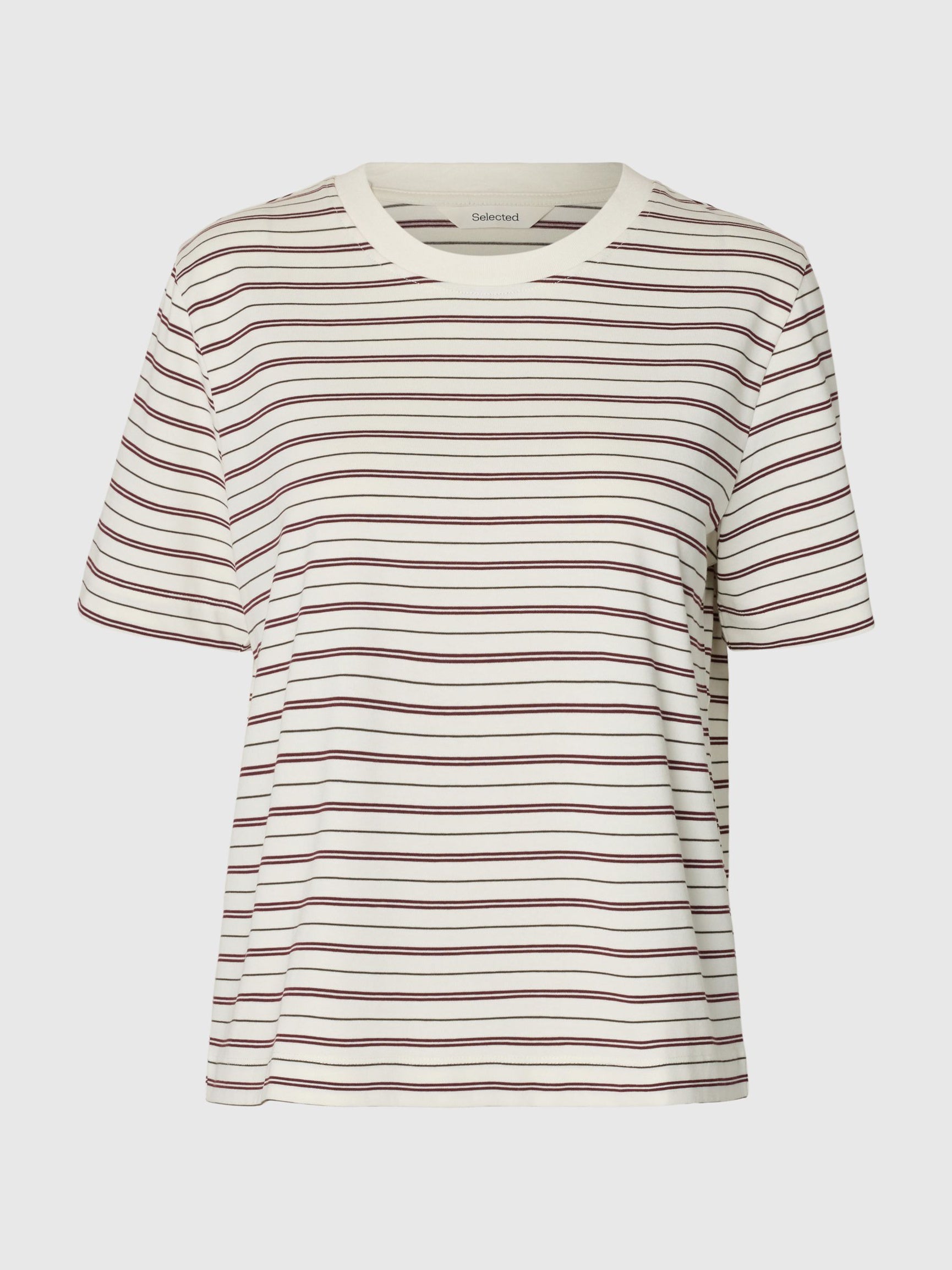 SELECTED SS Striped Boxy Tee - Delicioso, Multi