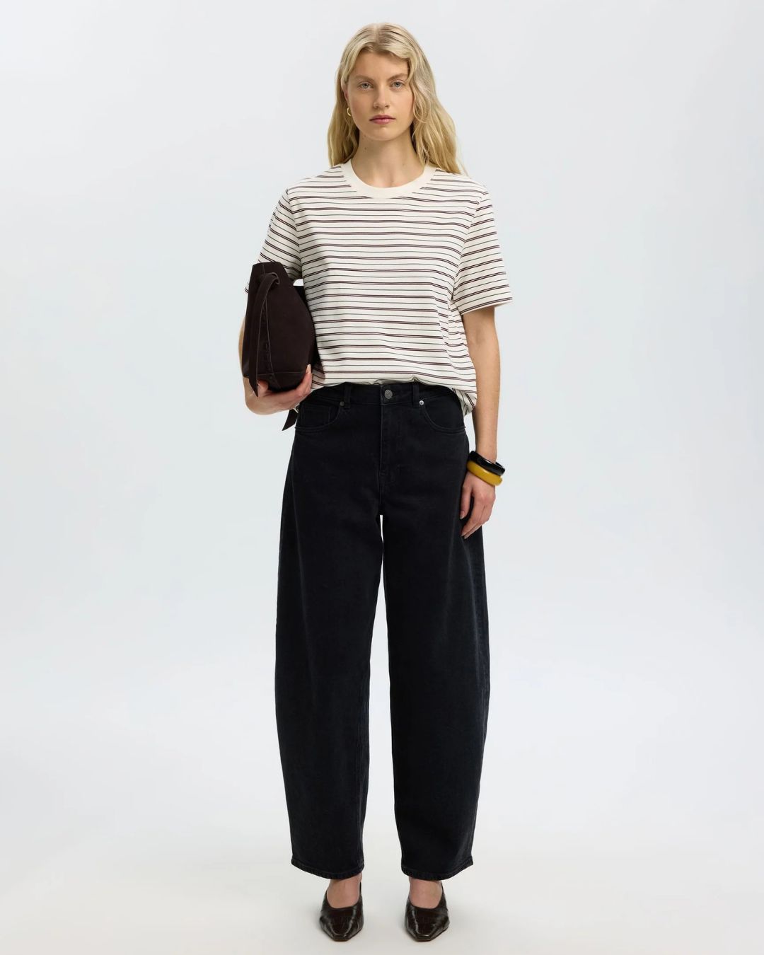 SELECTED SS Striped Boxy Tee - Delicioso, Multi