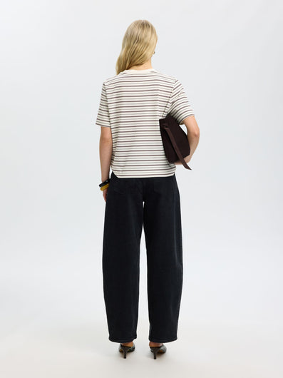 SELECTED SS Striped Boxy Tee - Delicioso, Multi