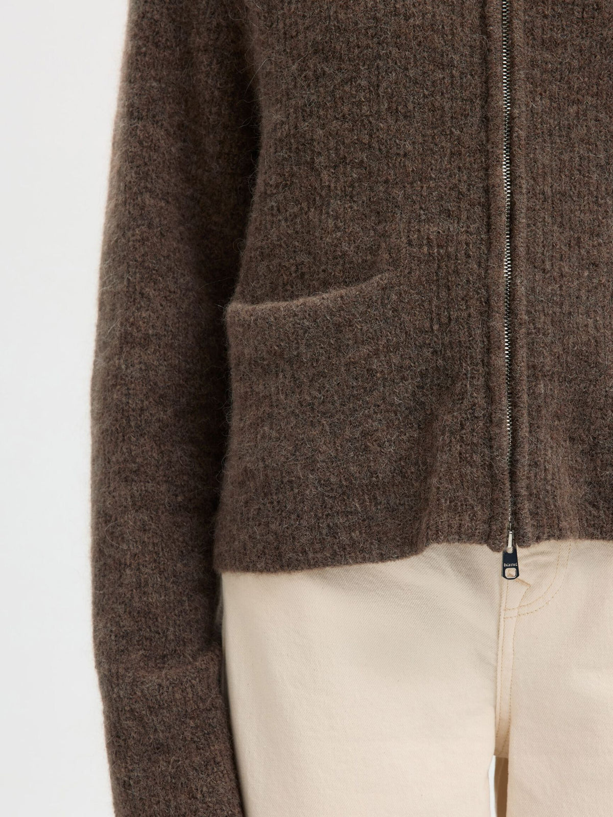 SELECTED Sia Ras Cardigan in Choc Chip