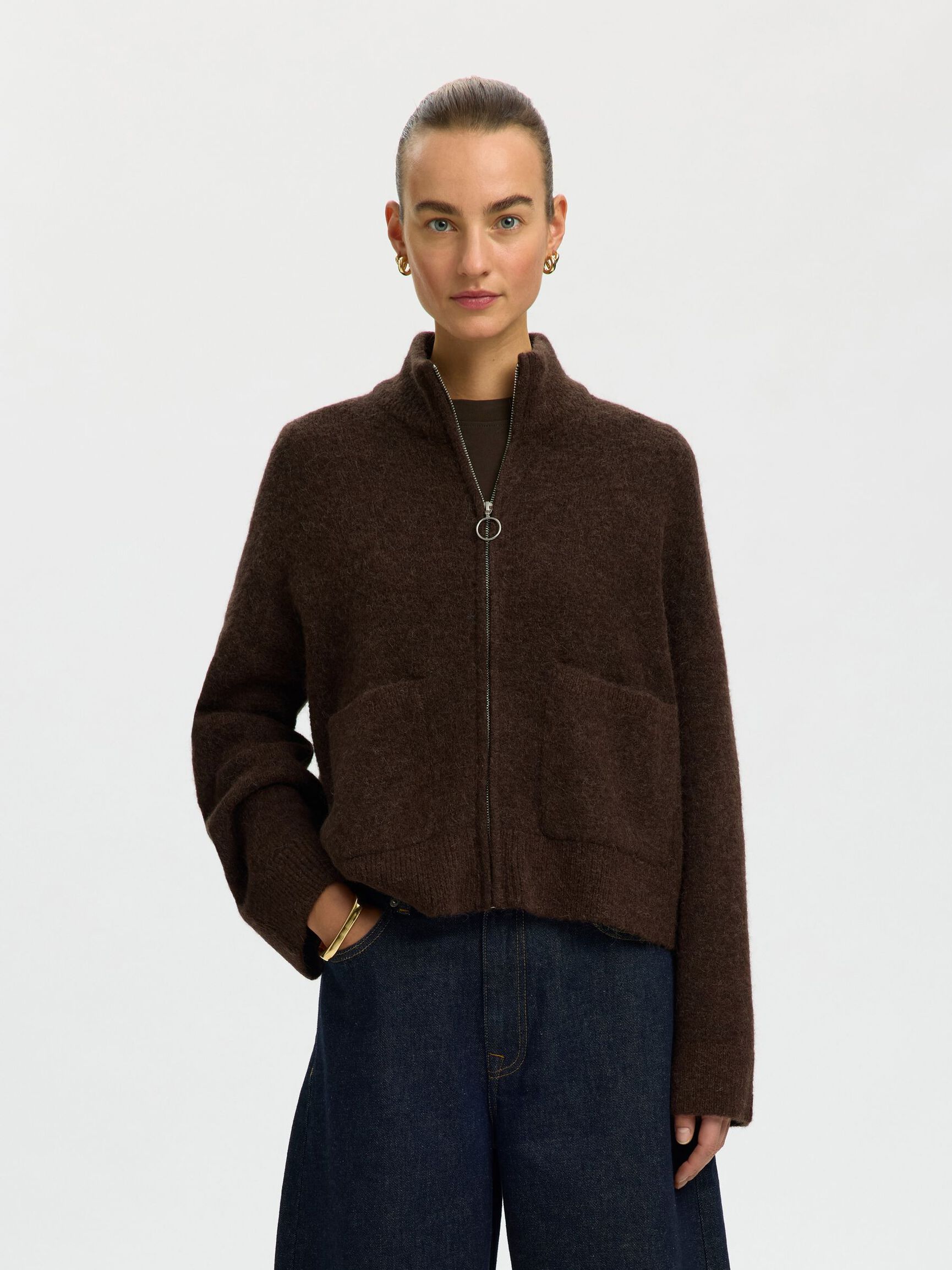SELECTED Sia Ras Zipper Cardi - Delicioso