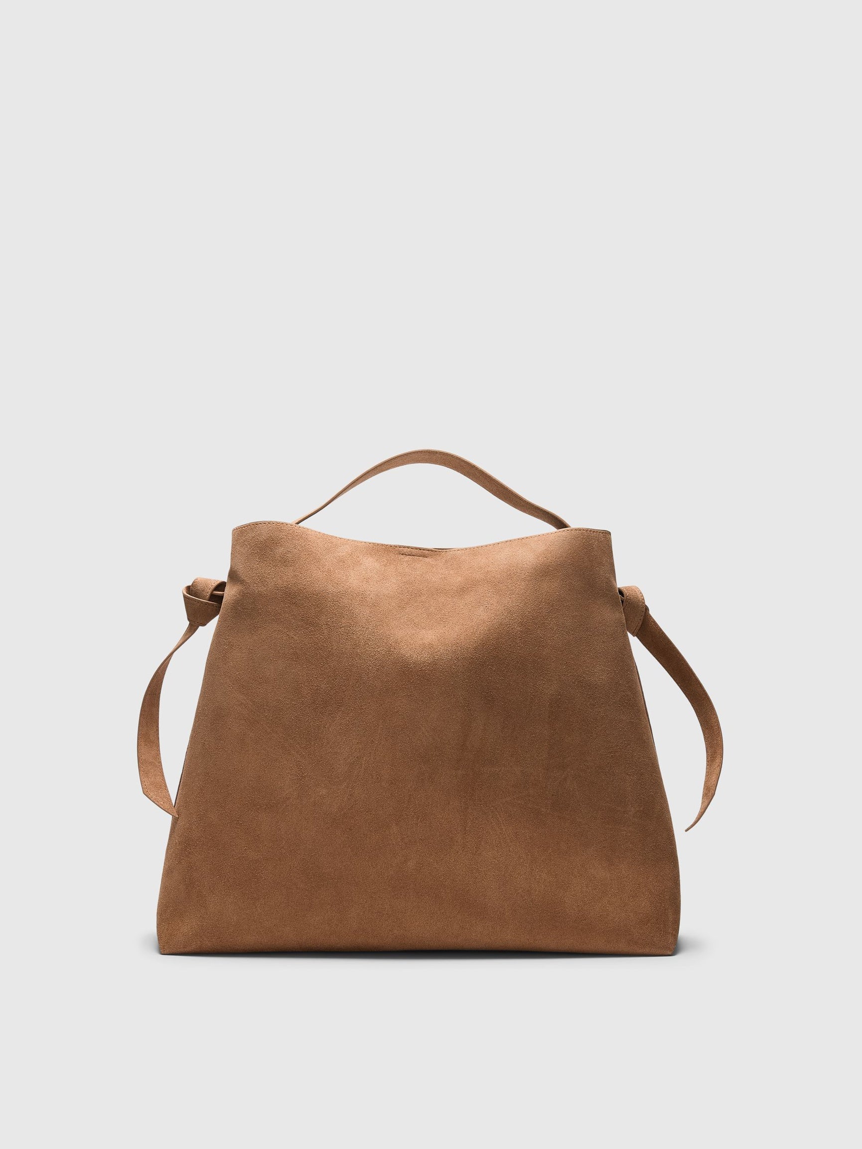 SELECTED Stella Large Suede Bag in Tan