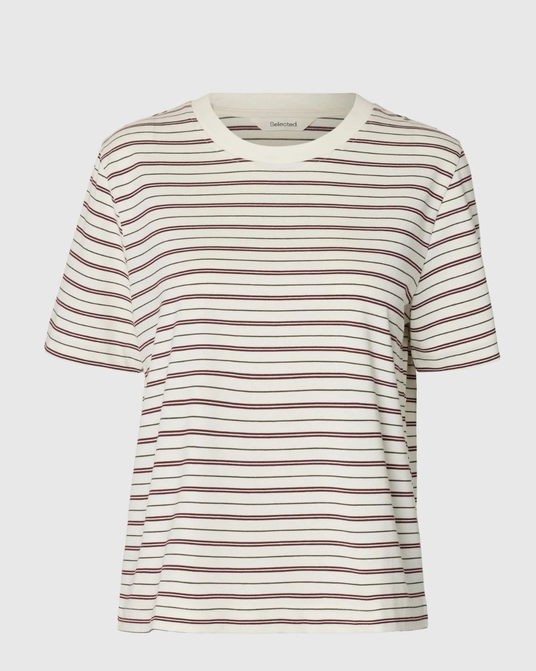 SELECTED SS Striped Boxy Tee - Delicioso, Multi