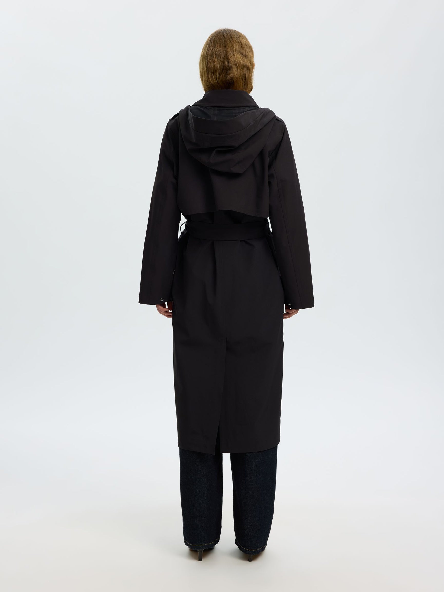 SELECTED Tech Trenchcoat - Black