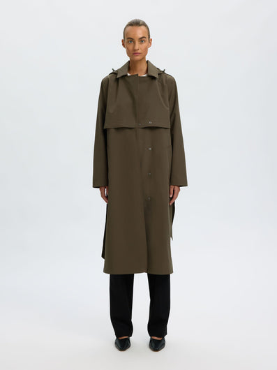 SELECTED Tech Trenchcoat - Grape Leaf