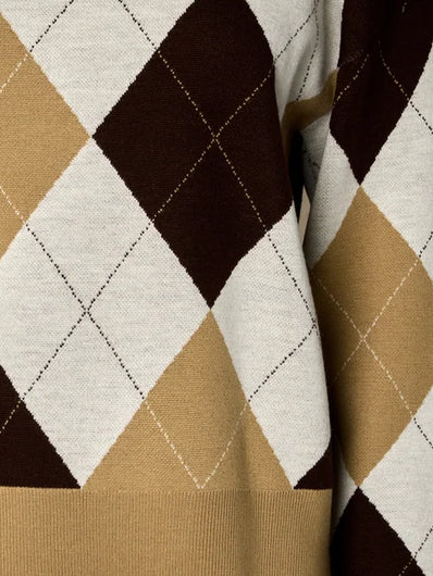 SELECTED Thea LS Argyle Knit - Kelp