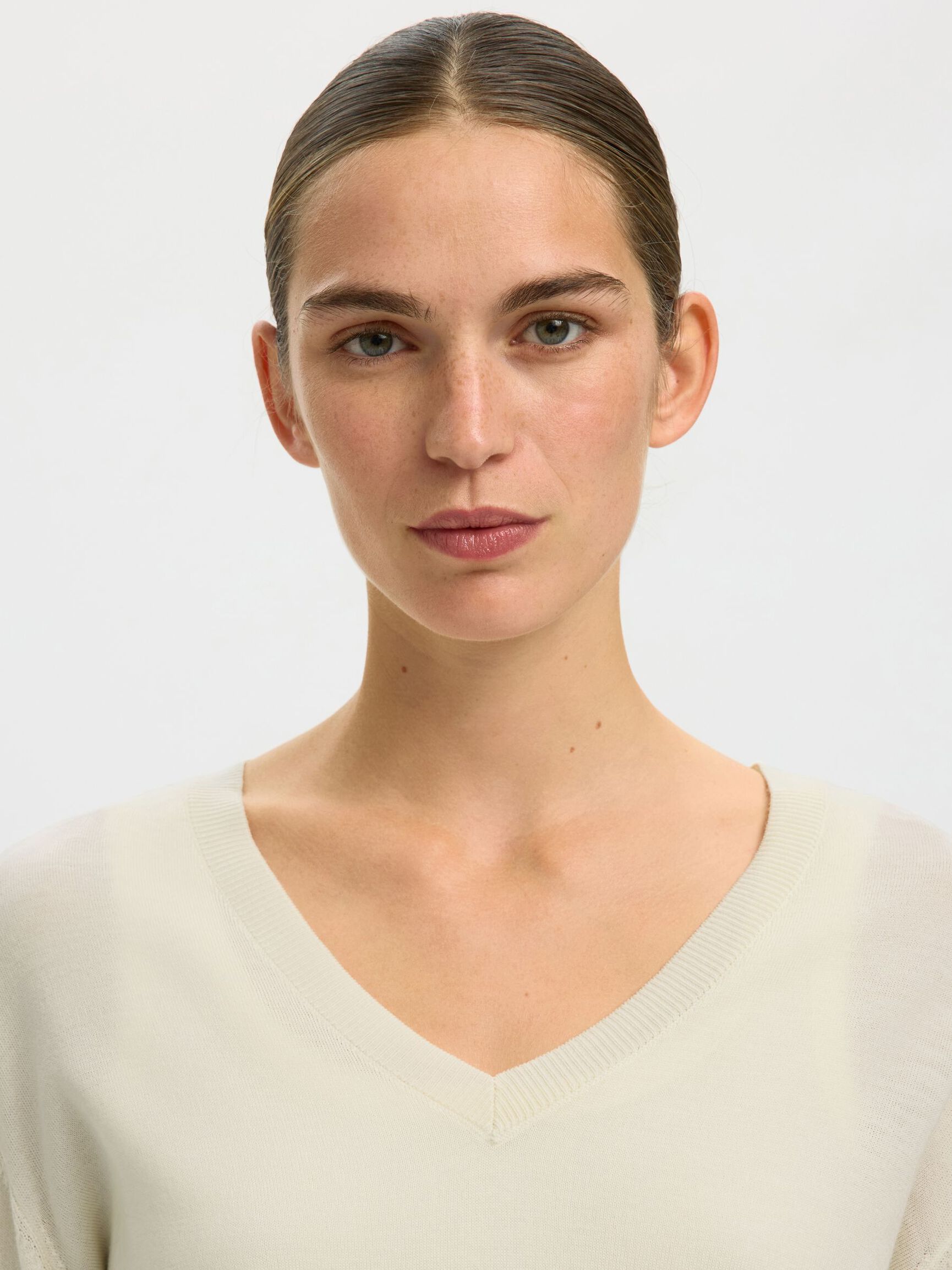 SELECTED Thea SS Knit in Egret