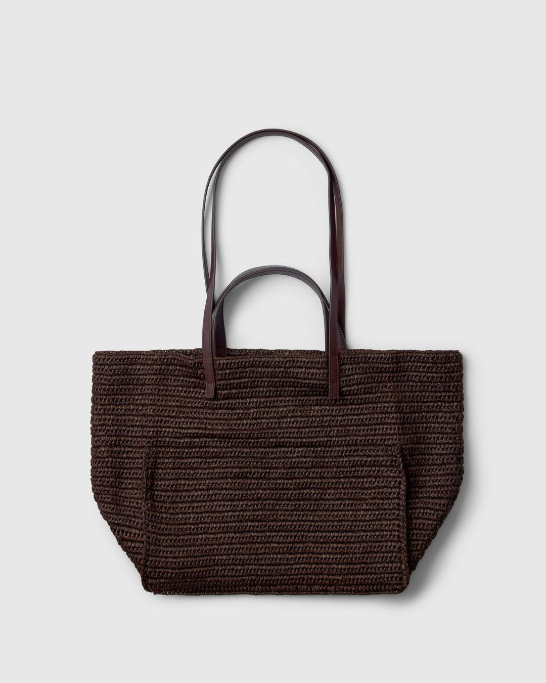 SELECTED Tori Straw Tote Bag in Chocolate Chip