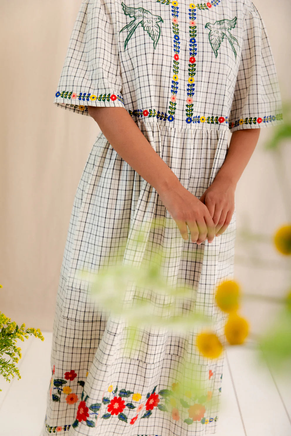 BONTE Sienna Dress in Ecru Multi