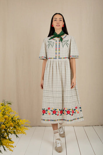 BONTE Sienna Dress in Ecru Multi